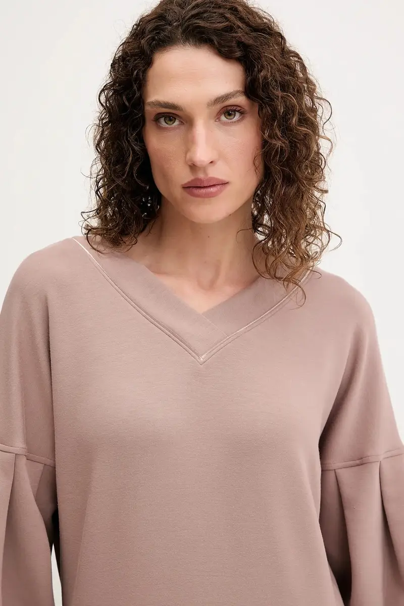 felpa donna colore marrone 50545647 miniatura 4