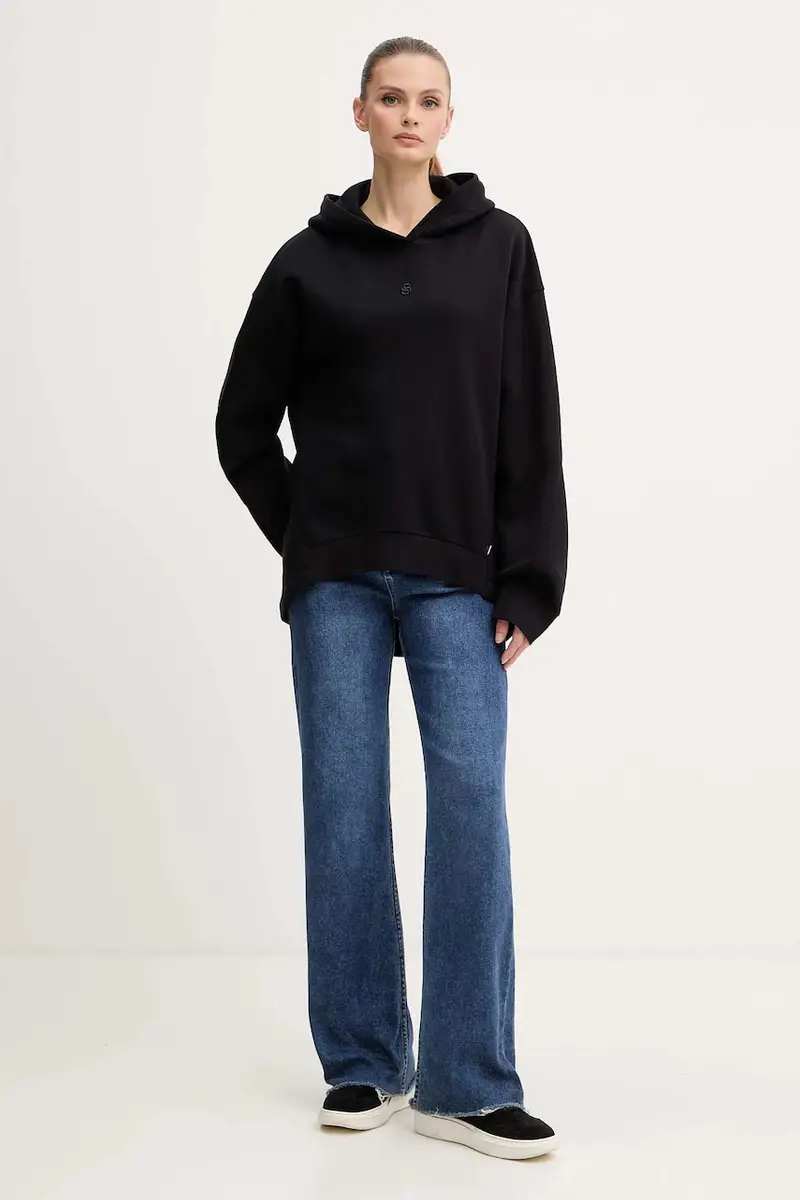 felpa donna colore nero con cappuccio 50550339 miniatura 2