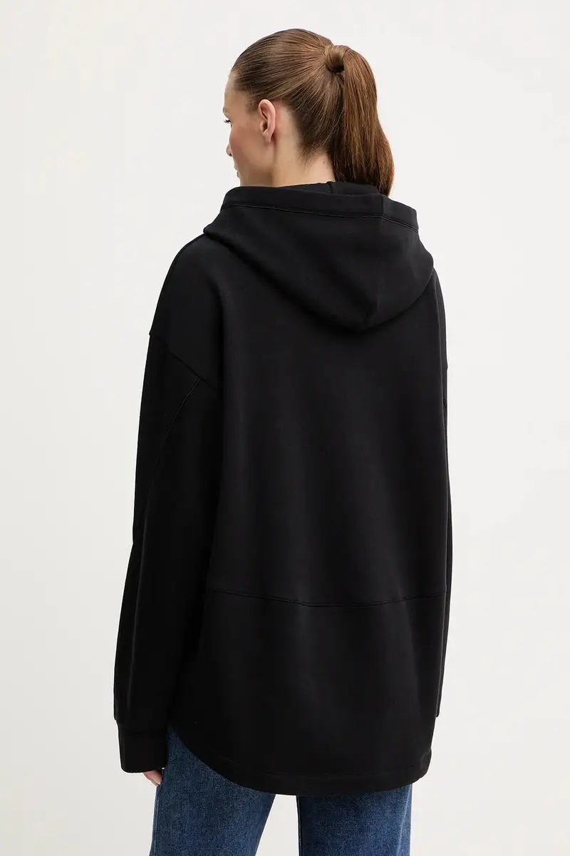 felpa donna colore nero con cappuccio 50550339 miniatura 3