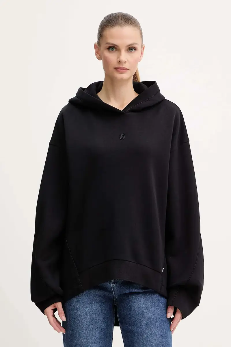 felpa donna colore nero con cappuccio 50550339