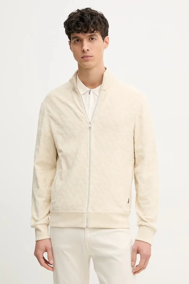 felpa in cotone uomo colore beige 50537124