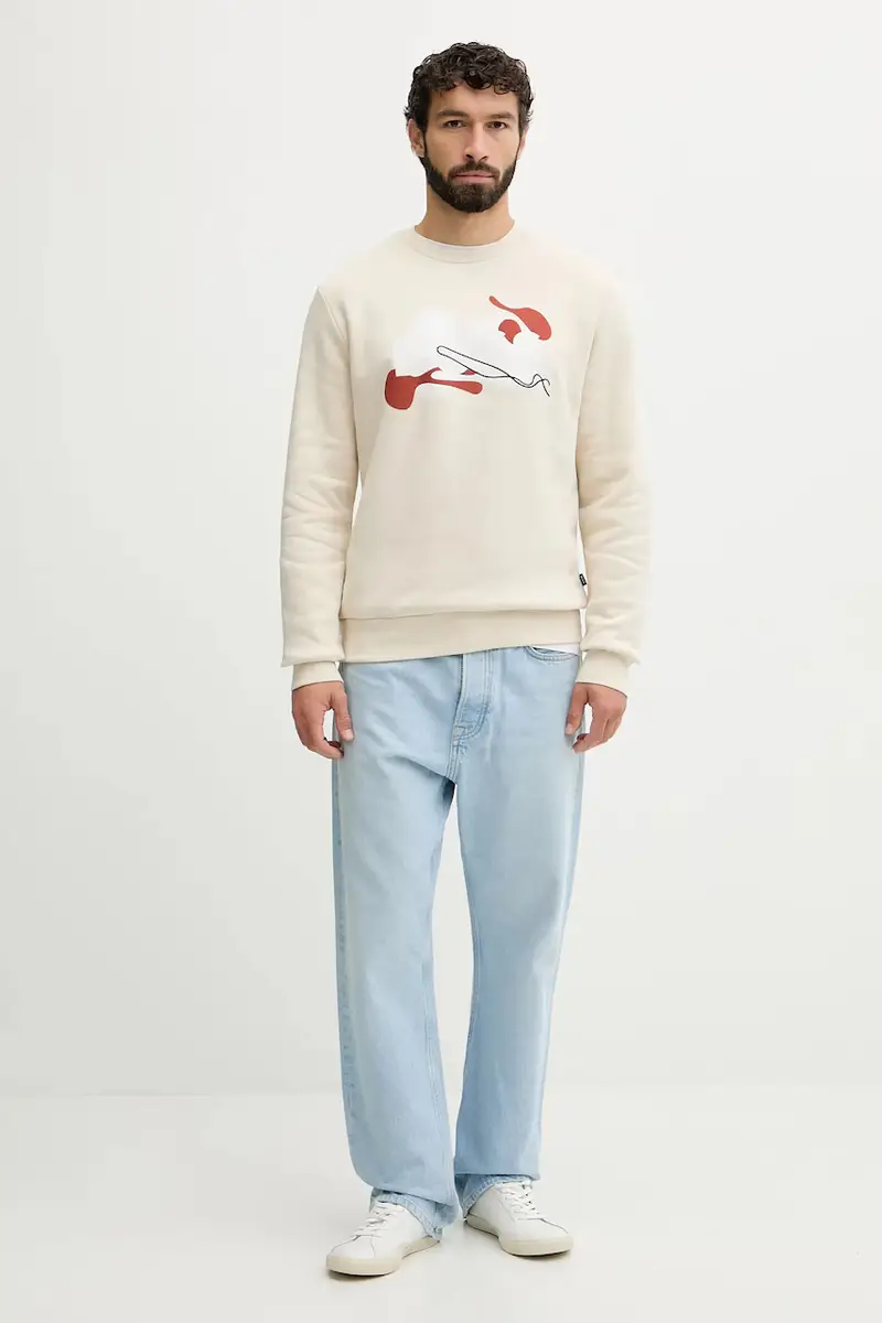 felpa in cotone uomo colore beige 50549283 miniatura 2