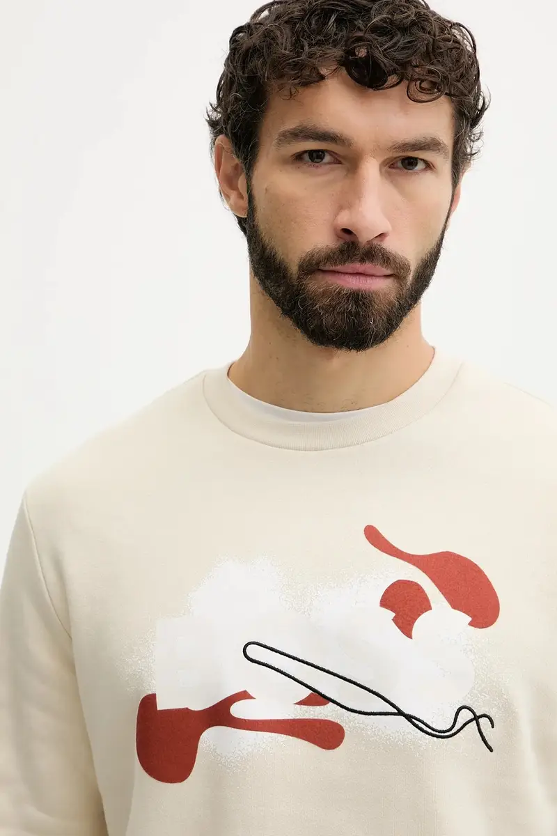 felpa in cotone uomo colore beige 50549283 miniatura 4