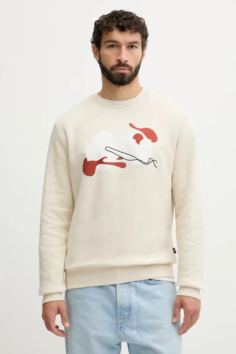 felpa in cotone uomo colore beige 50549283