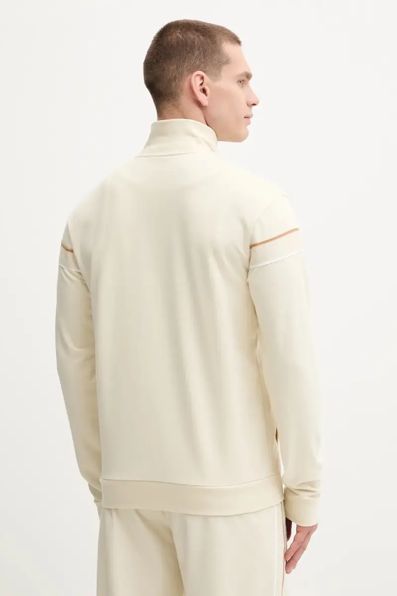 felpa in cotone uomo colore beige con applicazione 50550612 miniatura 3