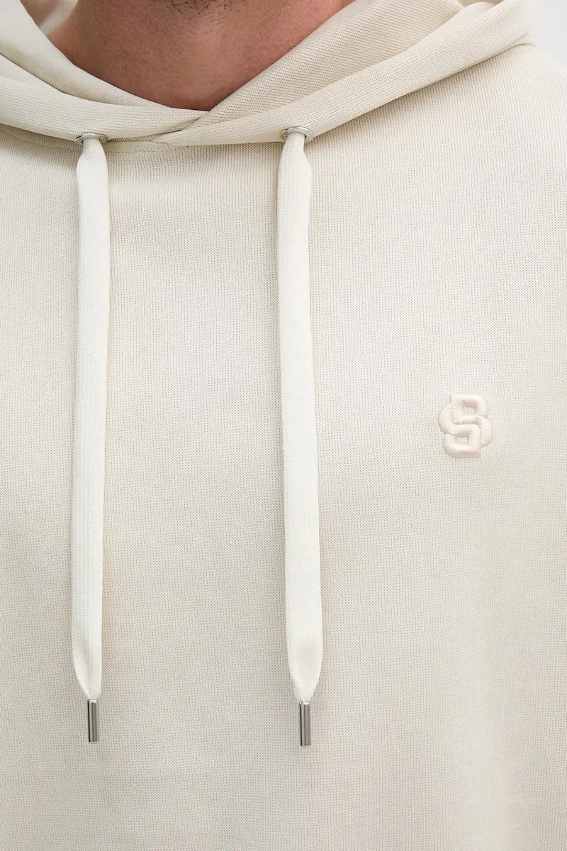 felpa in cotone uomo colore beige con cappuccio 50544099 miniatura 5