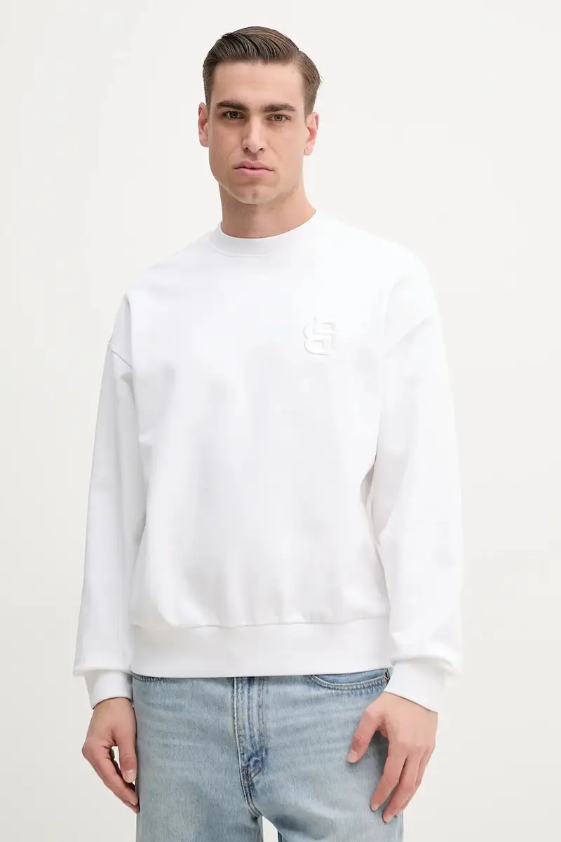 felpa in cotone uomo colore bianco con applicazione 50533075