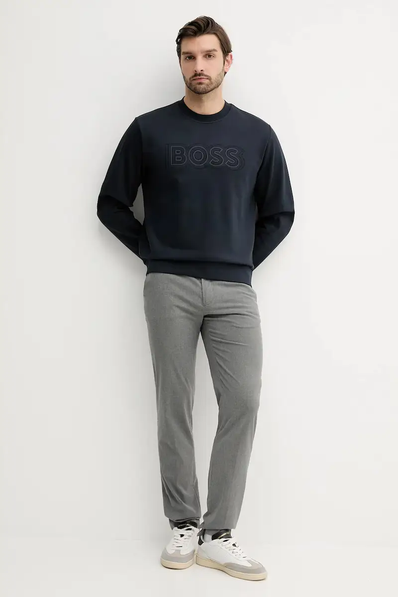 felpa in cotone uomo colore blu navy con applicazione 50543914 miniatura 2