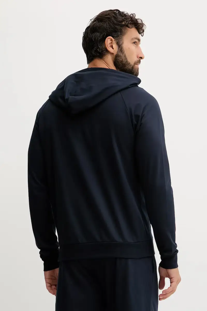 felpa in cotone uomo colore blu navy con cappuccio 50550571 miniatura 3