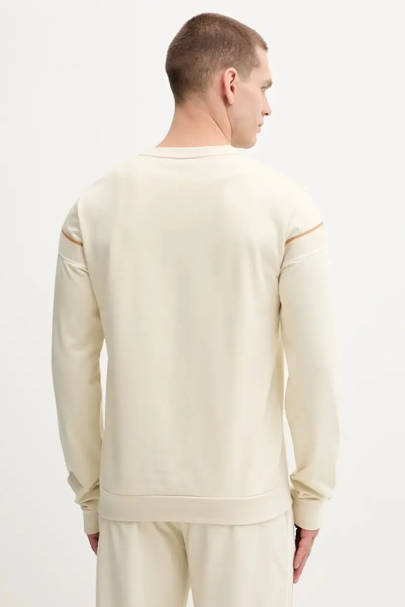 felpa in cotone uomo colore nero con applicazione 50545589 Beige miniatura 3