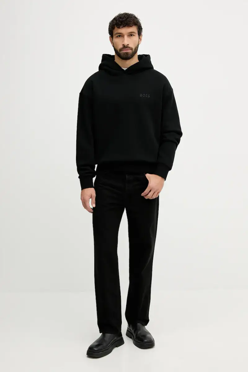 felpa in cotone uomo colore nero con cappuccio 50549682 miniatura 2