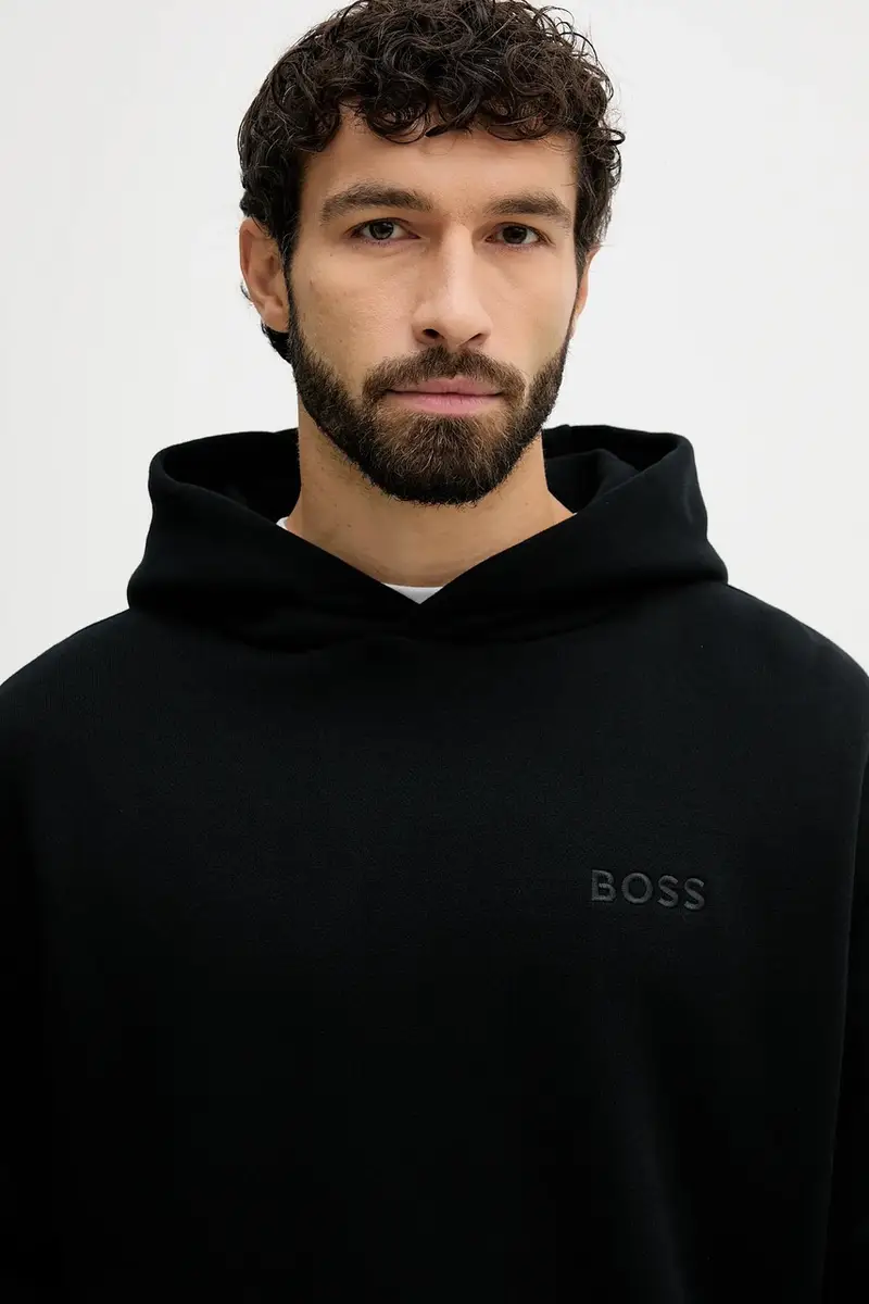 felpa in cotone uomo colore nero con cappuccio 50549682 miniatura 4