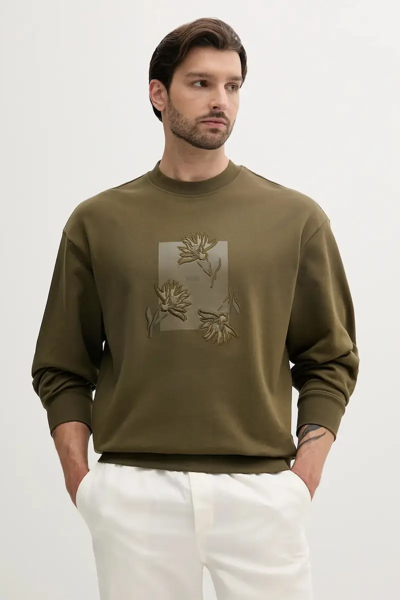 felpa in cotone uomo colore verde 50537683