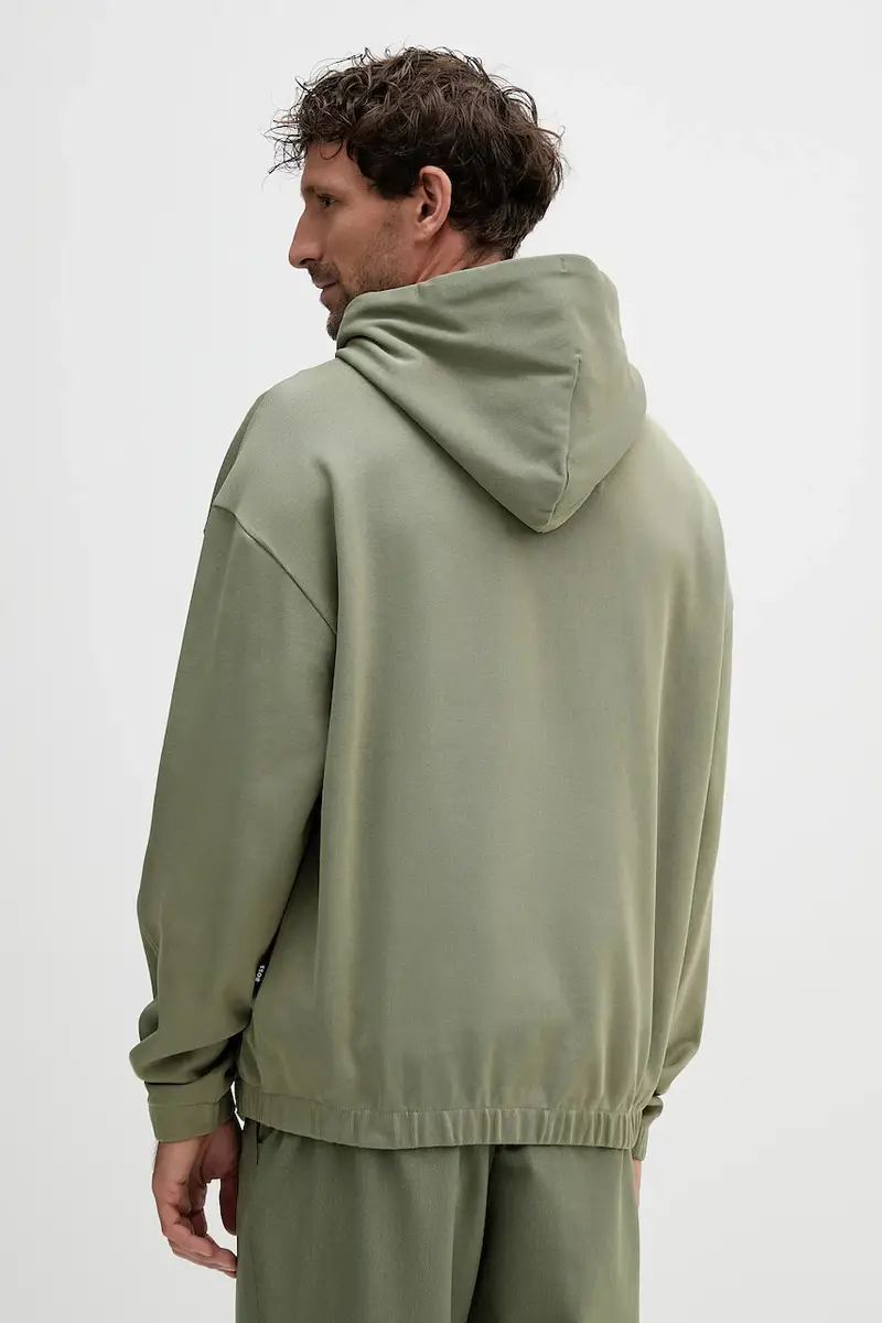 felpa in cotone uomo colore verde con cappuccio 50544099 miniatura 3