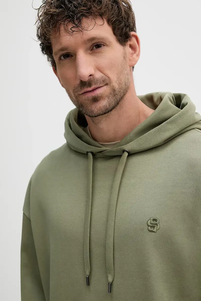 felpa in cotone uomo colore verde con cappuccio 50544099 miniatura 4