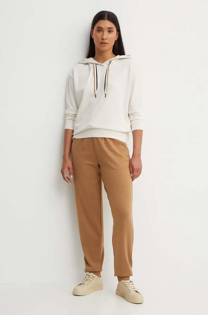 felpa lounge colore beige con cappuccio 50524760 miniatura 2