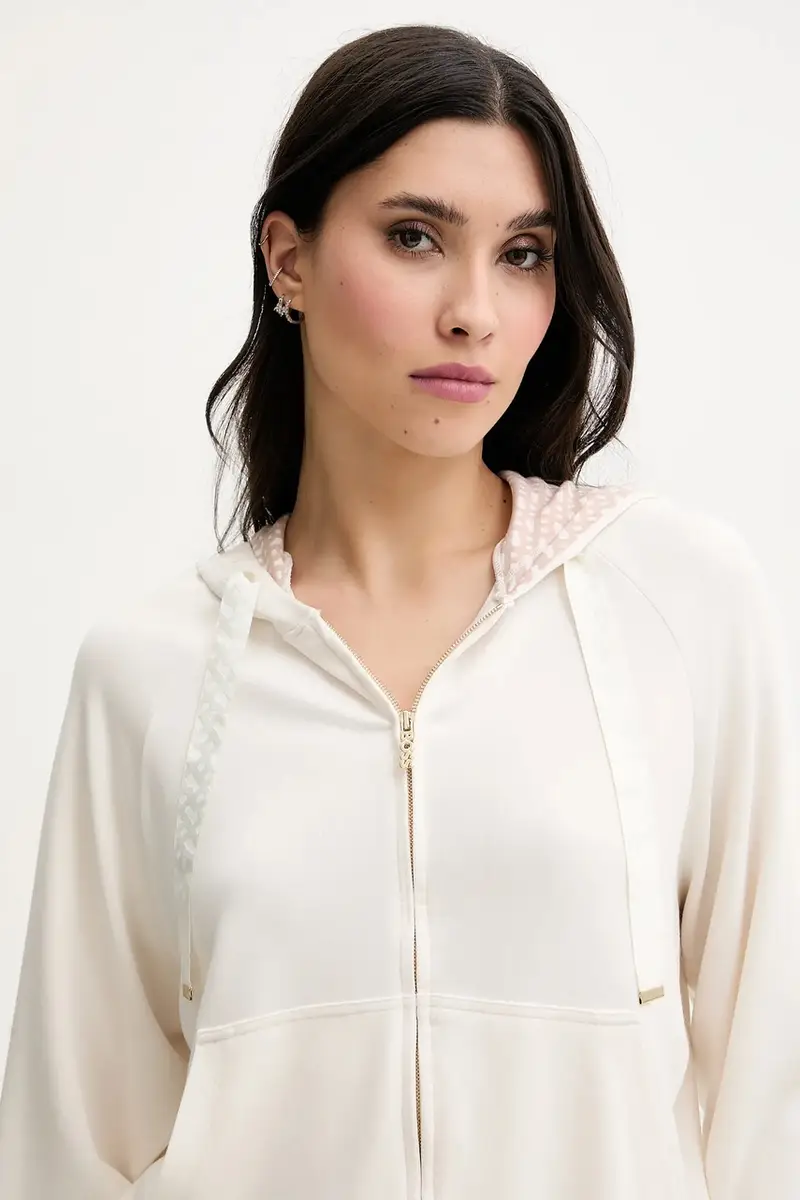 felpa lounge colore bianco con cappuccio 50535842 Beige miniatura 4