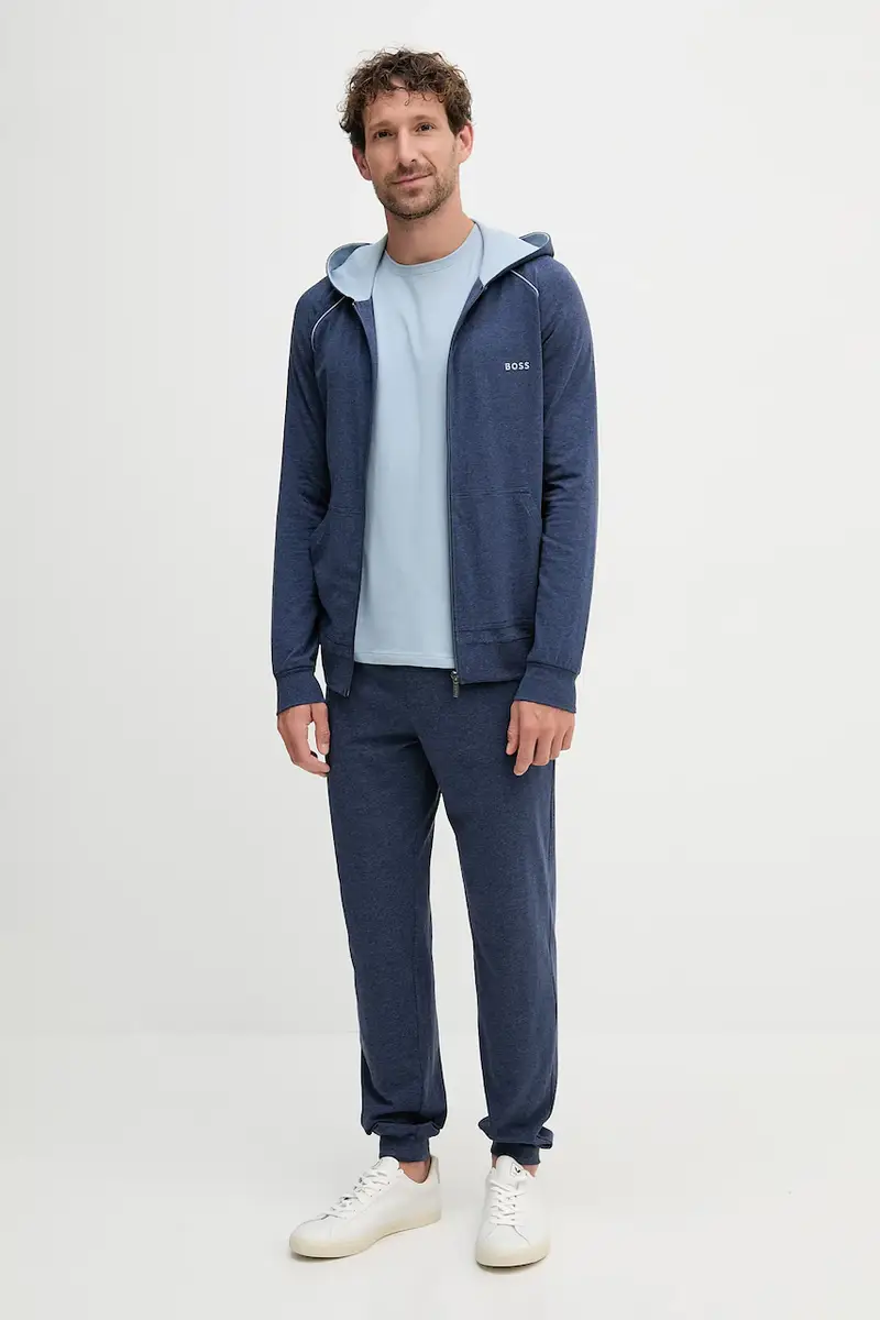 felpa lounge colore blu navy con cappuccio miniatura 2