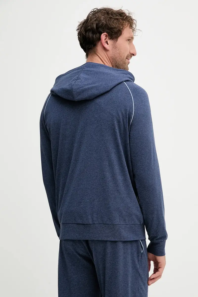 felpa lounge colore blu navy con cappuccio miniatura 3