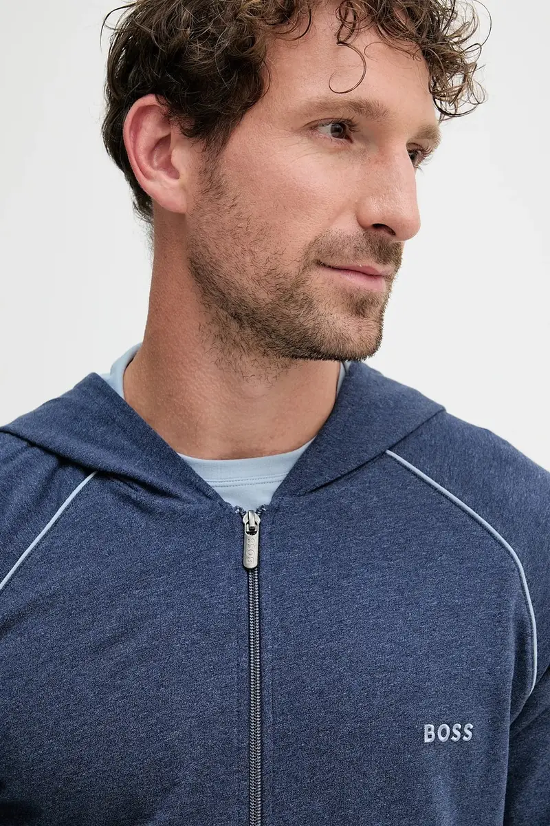 felpa lounge colore blu navy con cappuccio miniatura 4