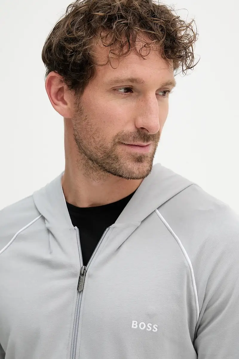 felpa lounge colore blu navy con cappuccio Grigio miniatura 4