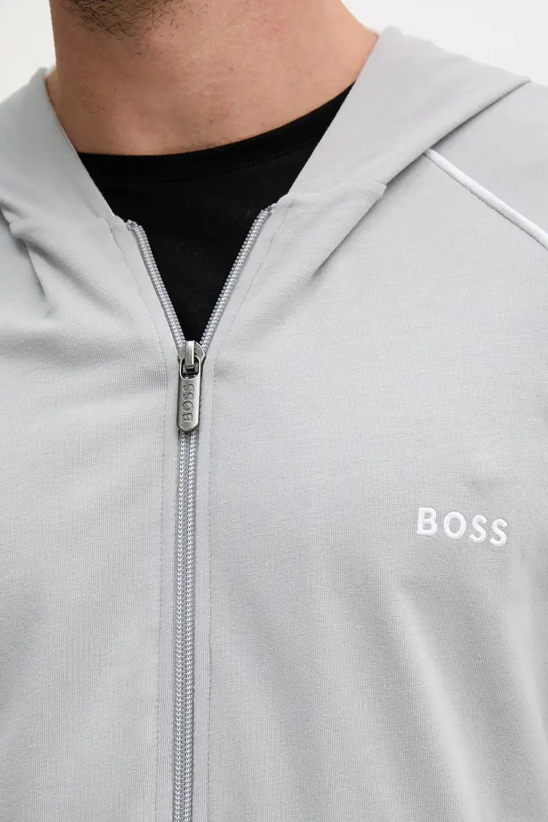 felpa lounge colore blu navy con cappuccio Grigio miniatura 5