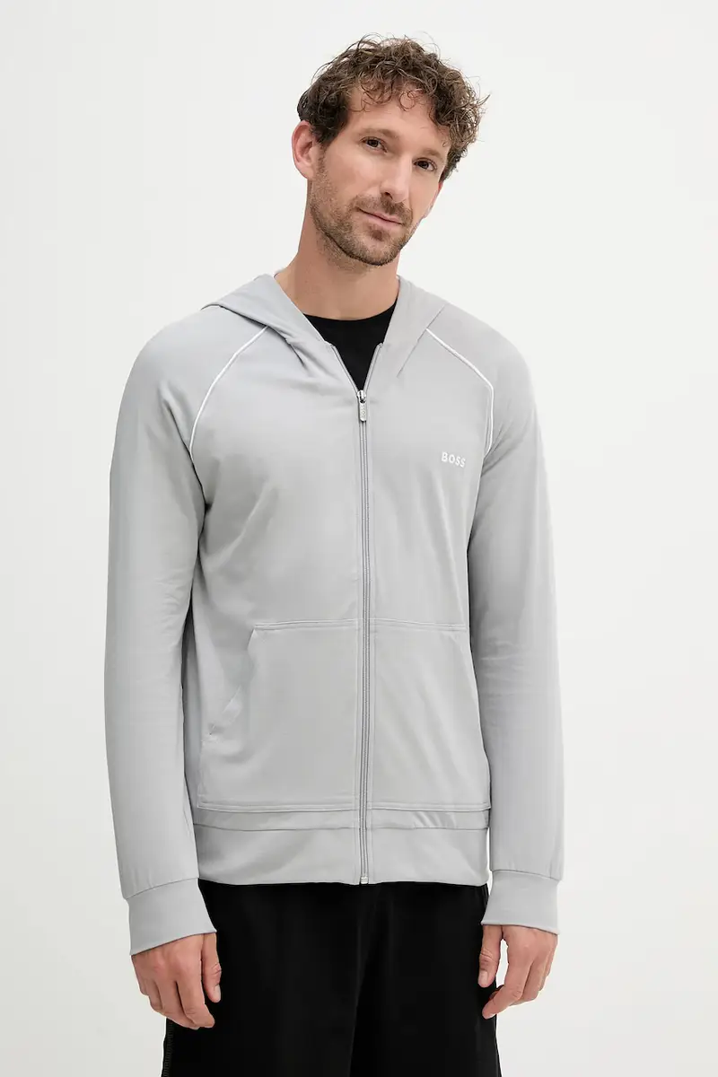 felpa lounge colore blu navy con cappuccio Grigio