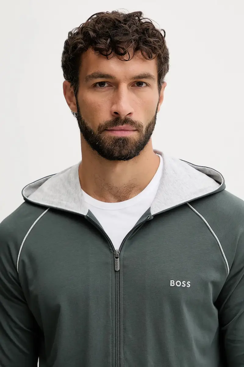 felpa lounge colore blu navy con cappuccio Verde miniatura 4