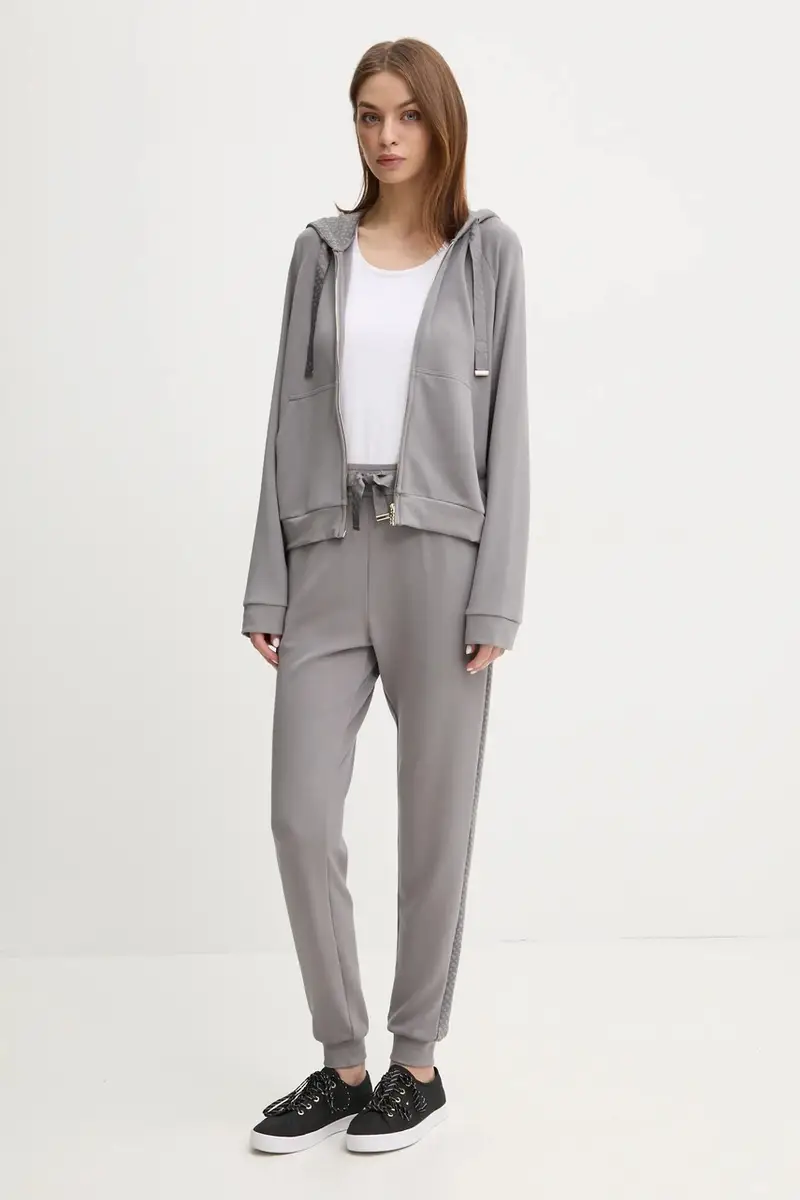 felpa lounge colore grigio con cappuccio 50535842 miniatura 2