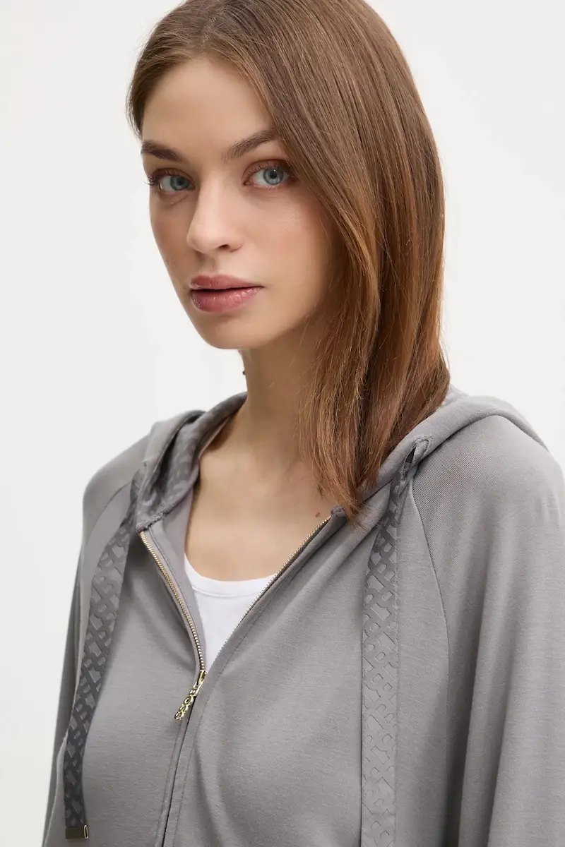 felpa lounge colore grigio con cappuccio 50535842 miniatura 4