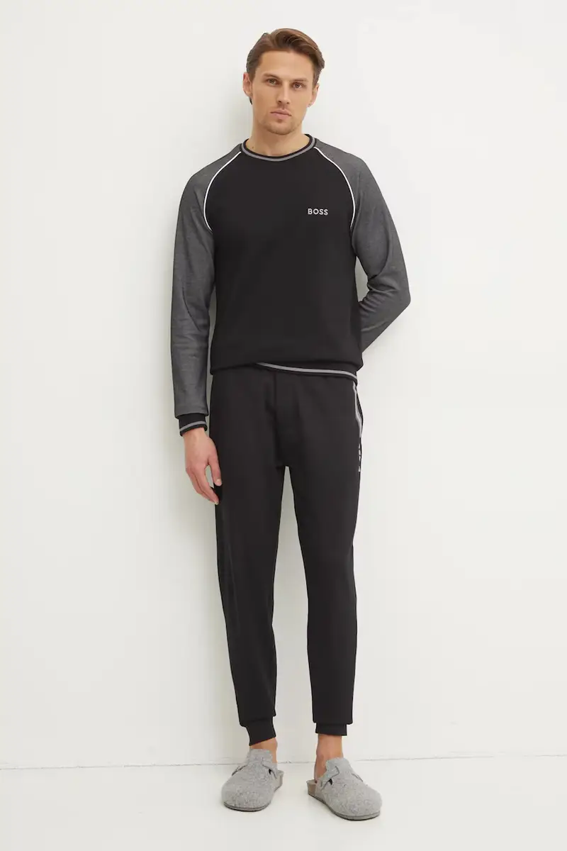 felpa lounge colore nero con applicazione 50535836 miniatura 2