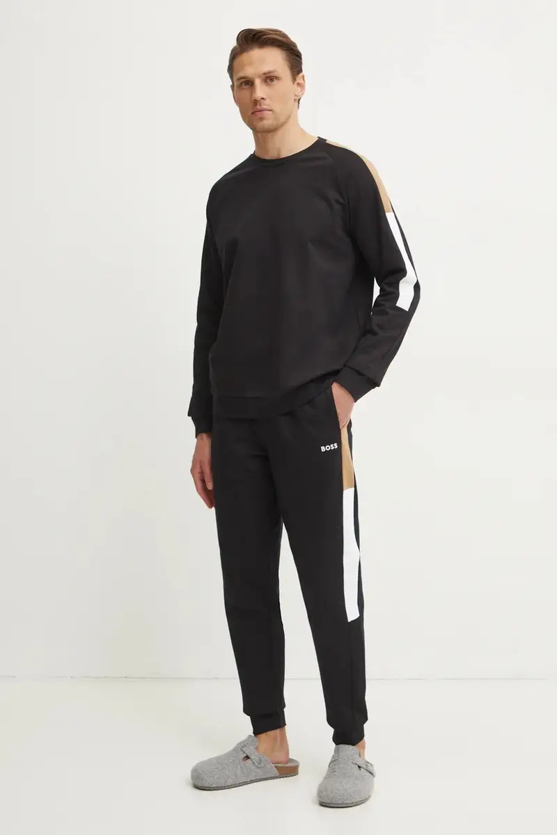 felpa lounge in cotone colore nero 50535787 miniatura 2