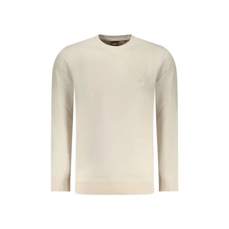 Felpa Maniche Lunghe Uomo Beige Ricamo