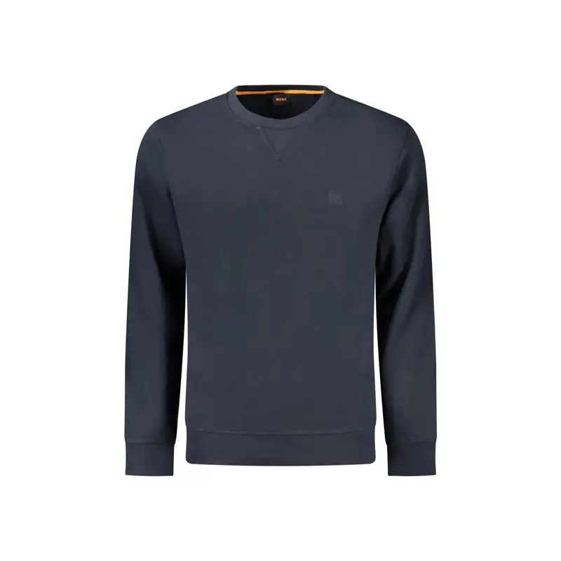 Boss Felpa Uomo Blu con Ricamo