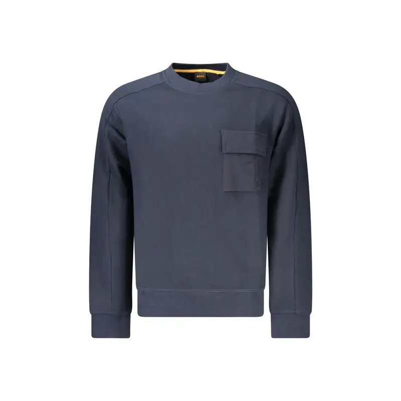 Boss Felpa a Maniche Lunghe Uomo Blu con Ricamo