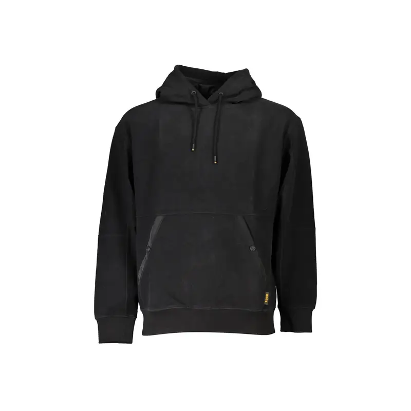 Felpa Maniche Lunghe Uomo Nera Logo Nero