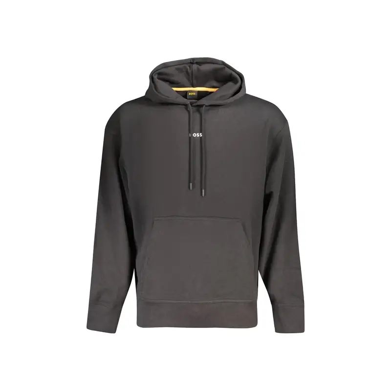 Boss Felpa Uomo Nera con Cappuccio e Logo