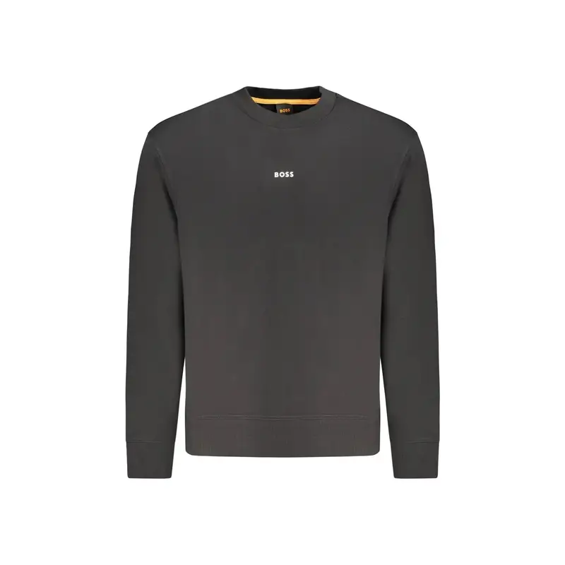 Boss Felpa Uomo Nera con Stampa Logo