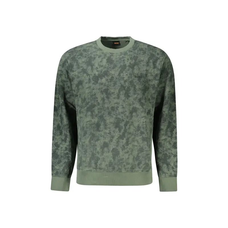 Boss Maglia Uomo Verde con Ricamo