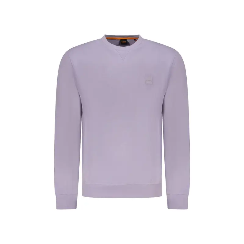 Boss Felpa Uomo Viola con Ricamo
