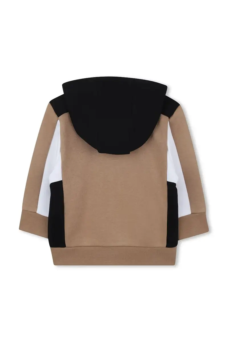 felpa neonato/a colore marrone con cappuccio J52447 miniatura 2