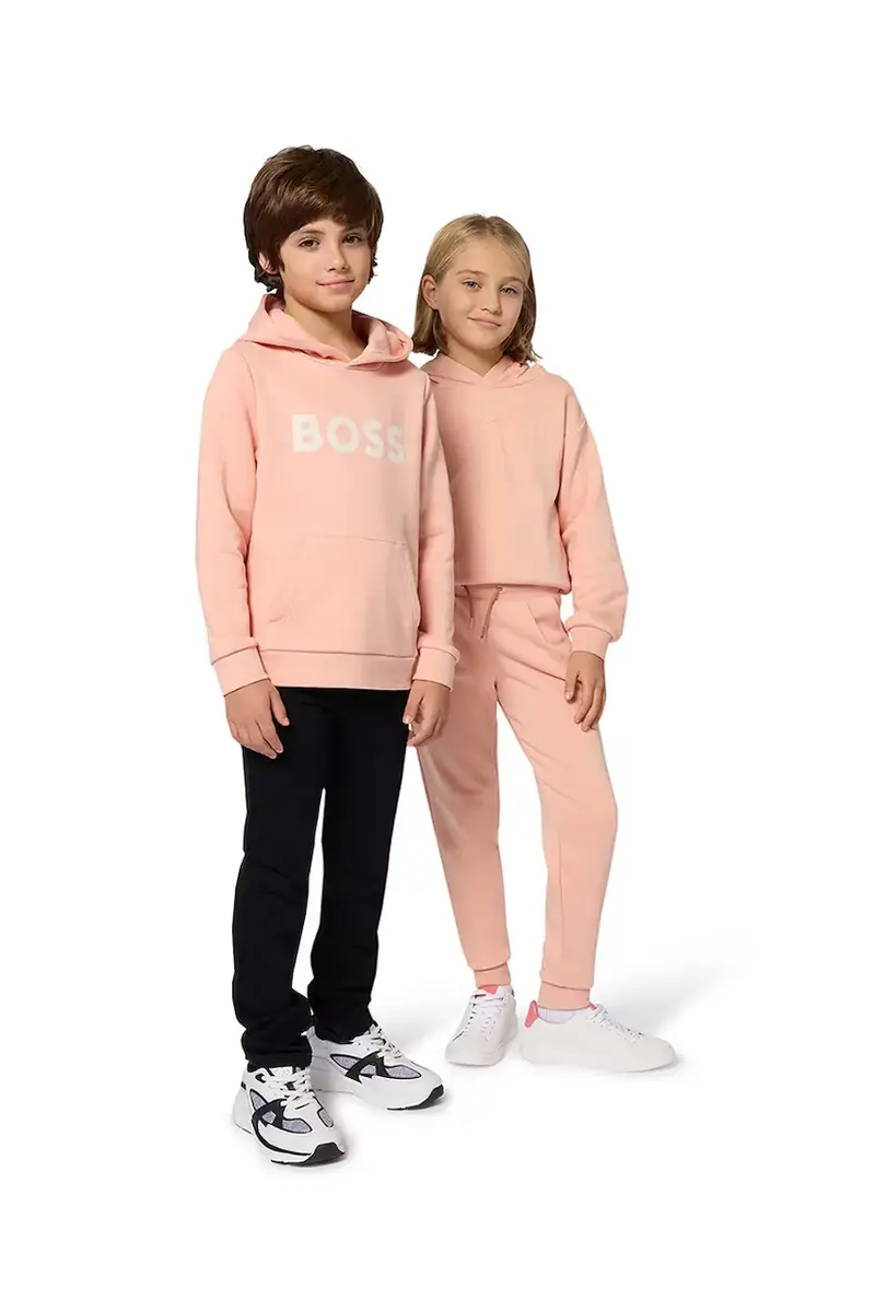 felpa per bambini colore arancione con cappuccio J52351