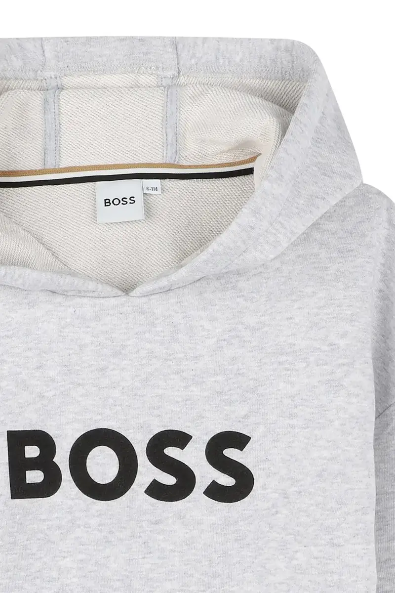 felpa per bambini colore grigio con cappuccio J52351 miniatura 3