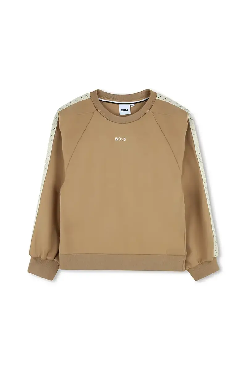 felpa per bambini colore marrone con applicazione J52422 miniatura 2