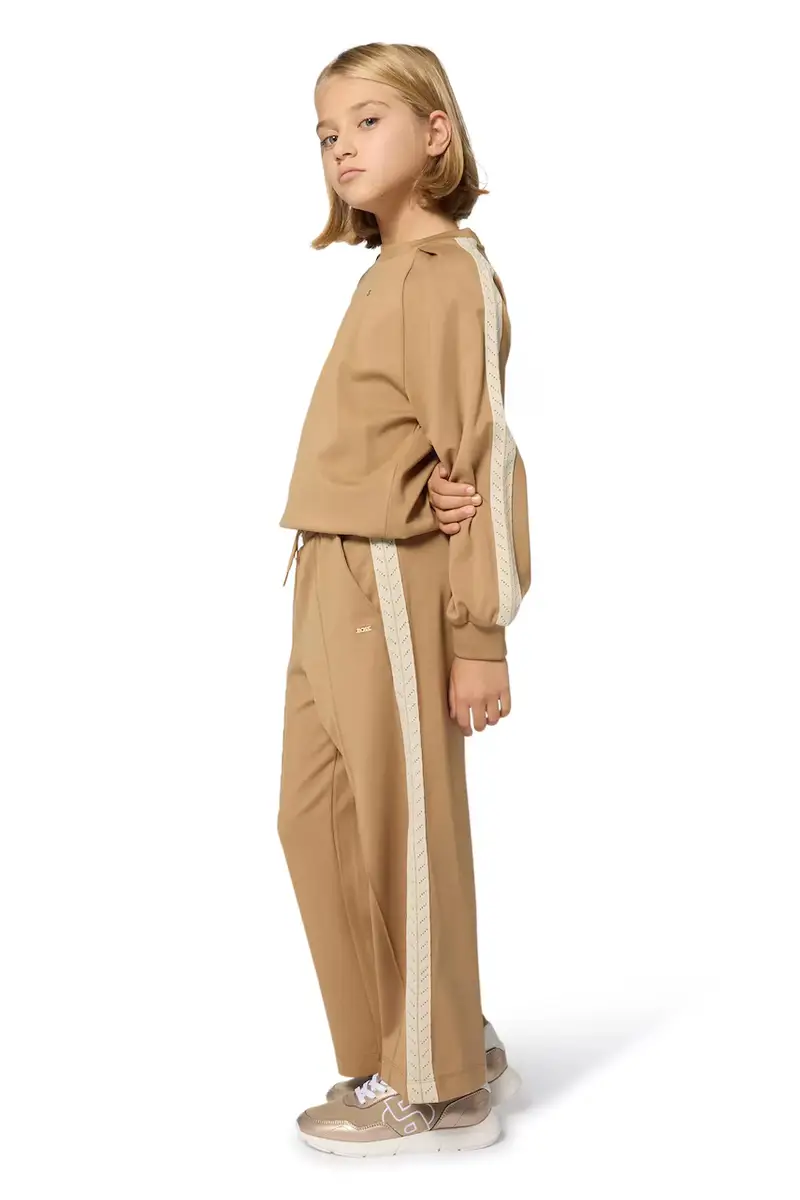 felpa per bambini colore marrone con applicazione J52422 miniatura 5