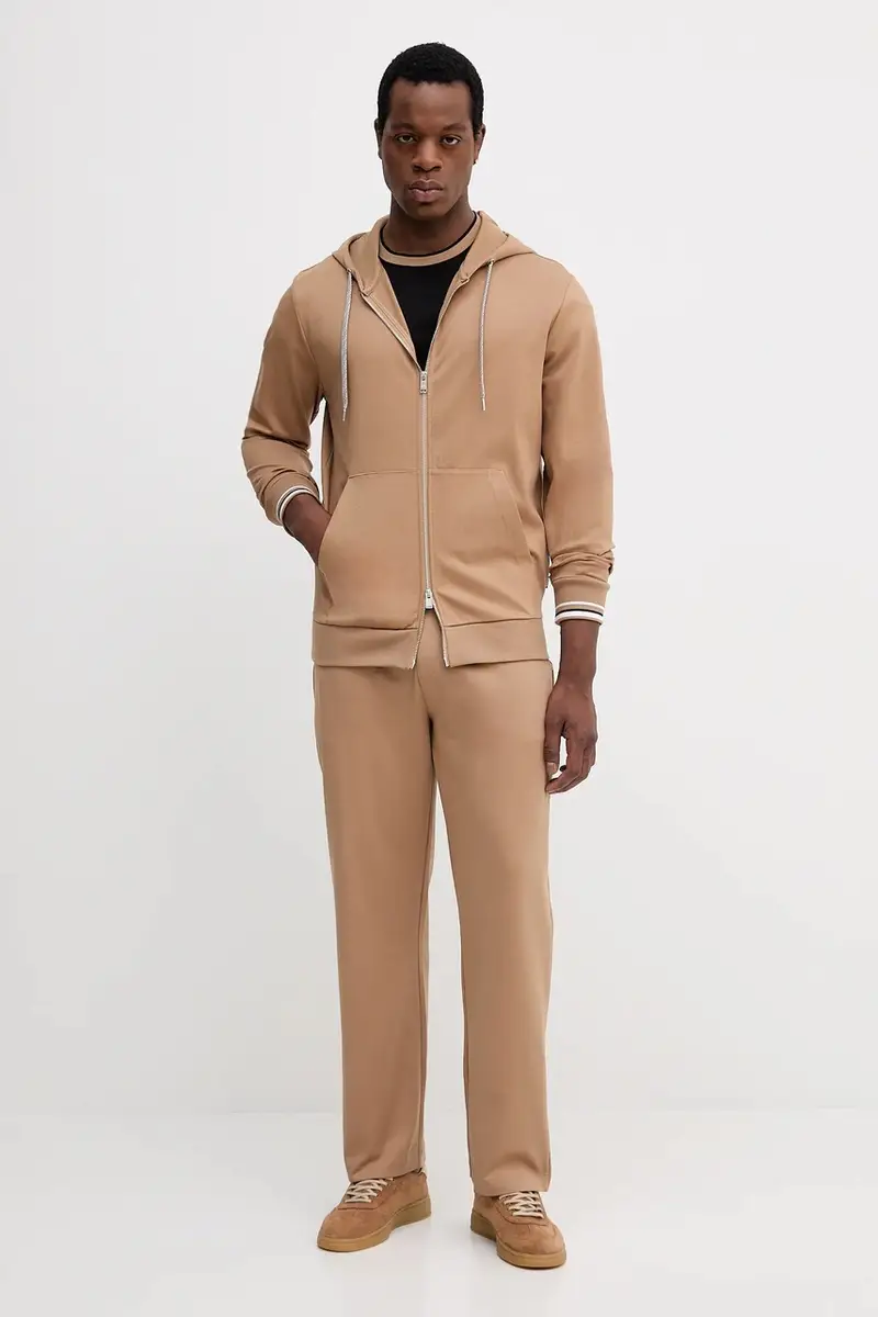 felpa uomo colore beige con cappuccio 50543427 miniatura 2