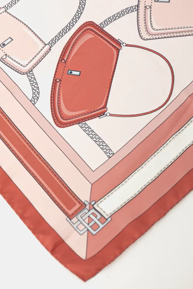 foulard in seta colore rosso 50536118 Rosa miniatura 2