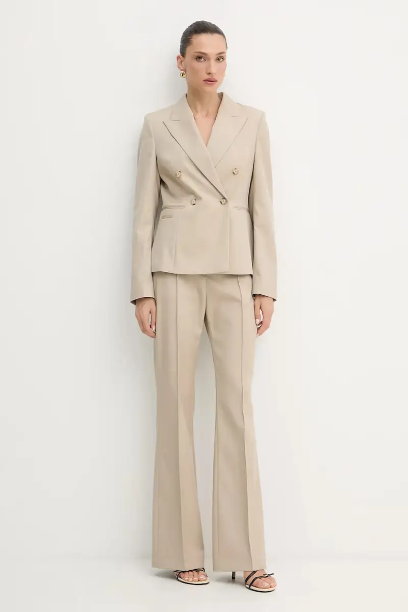 giacca in lana colore beige 50543280 miniatura 2