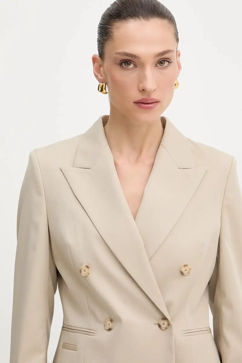 giacca in lana colore beige 50543280 miniatura 4