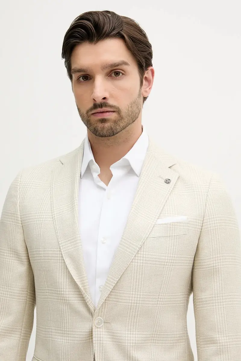 giacca in lana uomo colore beige 50545883 miniatura 4